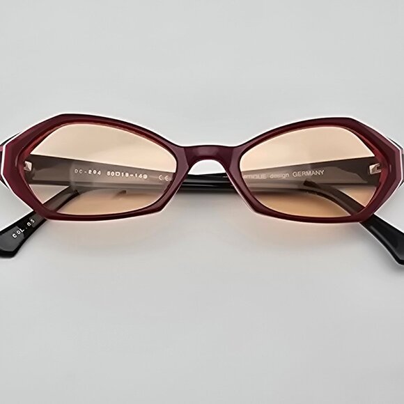 Eye-Tech Optique DC-204 Col. 05 Red Frame Light Orange Lens Cat Eye Sunglasses main image 7